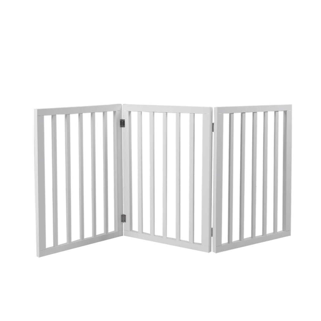 Retractable Wooden Pet Gate Dog Fence 2000x3MM - White - Rivercity House & Home Co. (ABN 18 642 972 209) - Affordable Modern Furniture Australia