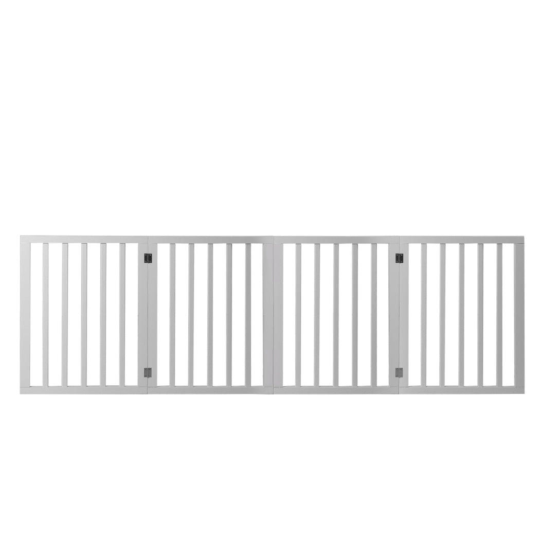 Retractable Wooden Pet Gate Dog Fence 600x3mm - White - Rivercity House & Home Co. (ABN 18 642 972 209) - Affordable Modern Furniture Australia