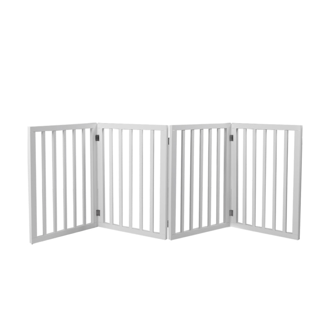 Retractable Wooden Pet Gate Dog Fence 600x3mm - White - Rivercity House & Home Co. (ABN 18 642 972 209) - Affordable Modern Furniture Australia