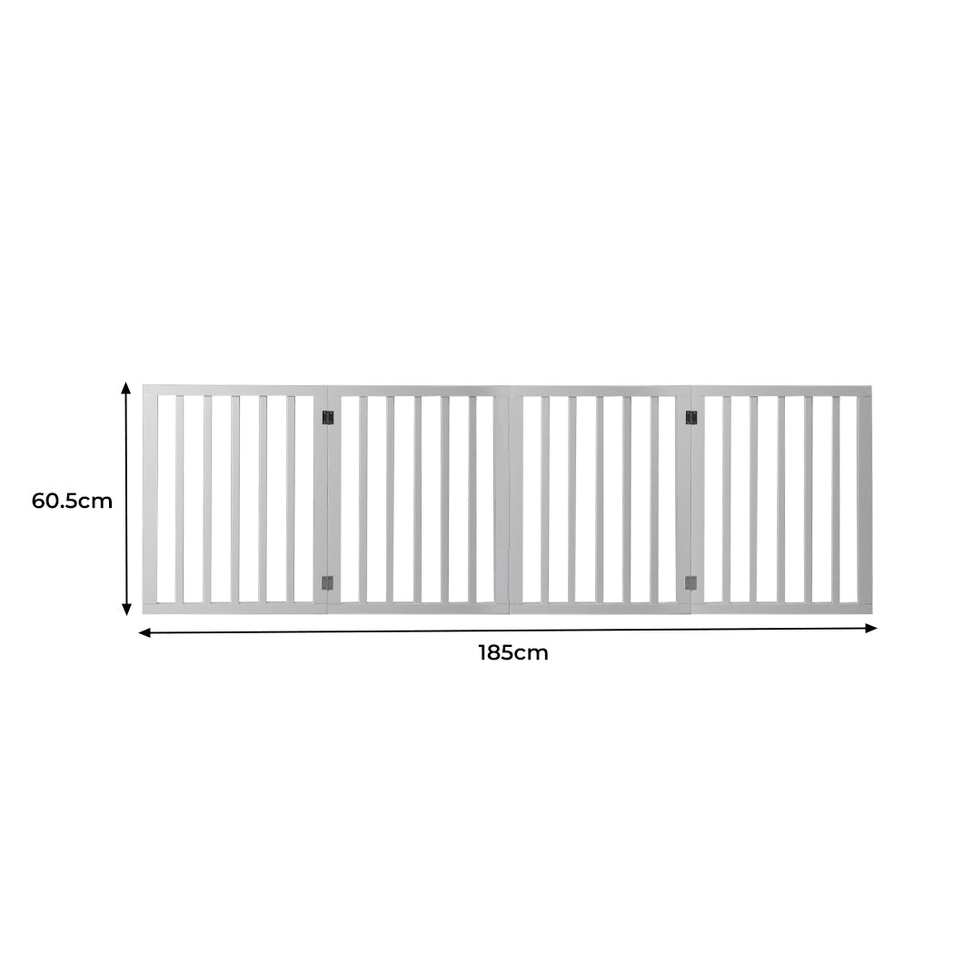 Retractable Wooden Pet Gate Dog Fence 600x3mm - White - Rivercity House & Home Co. (ABN 18 642 972 209) - Affordable Modern Furniture Australia