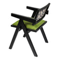 Retro Dining Chair with Backrest - Green