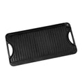 20x10 Inch Reversible Cast Iron Grill and Griddle with Handle for Stove Top and Outdoor Cooking - Black