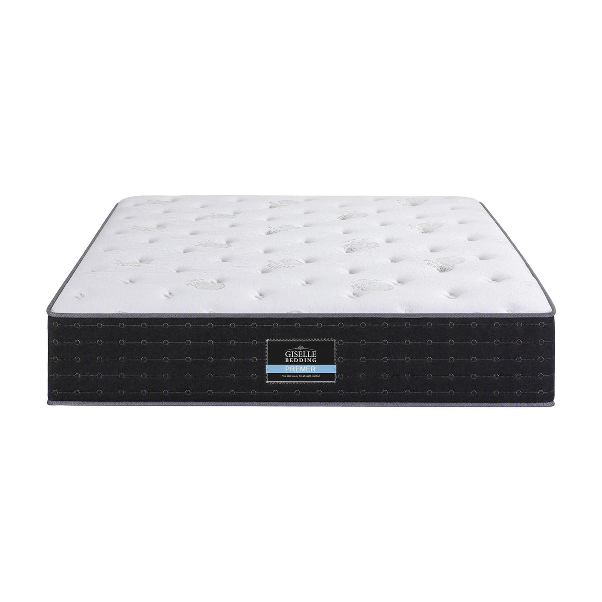 Reversible King Spring Mattress with Cashmere Cover and Gel Foam 35cm - White/Charcoal - Furniture > Mattresses > King Size Mattress - Rivercity House & Home Co. (ABN 18 642 972 209) - Affordable Modern Furniture Australia