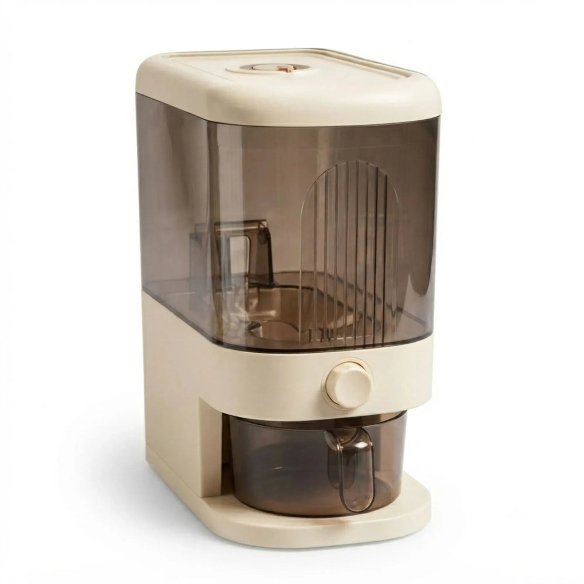 Rice Dispenser 5kg Large Capacity Press Button Grain Storage Container - Beige - Home & Garden > Kitchenware > Food Storage - Rivercity House & Home Co. (ABN 18 642 972 209) - Affordable Modern Furniture Australia