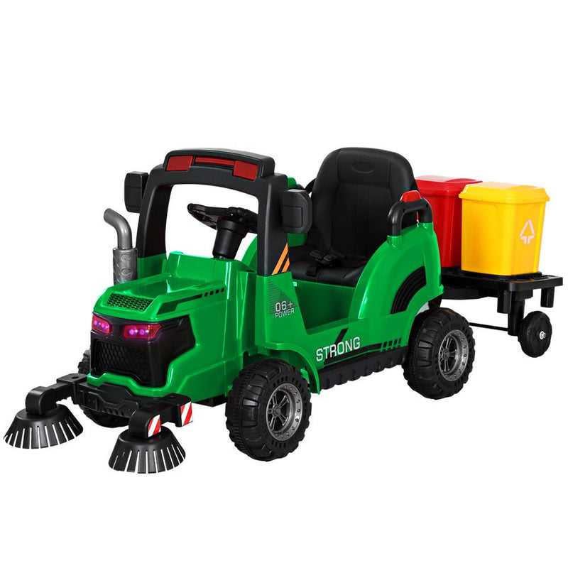 Rigo Kids Electric Ride On Car Street Sweeper Truck Toy Cars Remote 12V Green - Baby & Kids > Ride On Cars, Go - karts & Bikes > Ride On Cars - Rivercity House & Home Co. (ABN 18 642 972 209) - Affordable Modern Furniture Australia