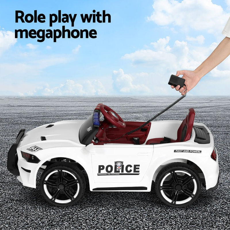 Rigo Kids Ride On Car Electric Patrol Police Cars Battery Powered Toys 12V White - Baby & Kids > Ride On Cars, Go - karts & Bikes > Ride On Cars - Rivercity House & Home Co. (ABN 18 642 972 209) - Affordable Modern Furniture Australia