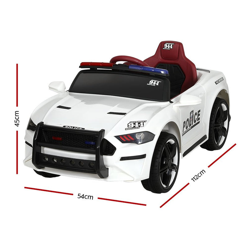 Rigo Kids Ride On Car Electric Patrol Police Cars Battery Powered Toys 12V White - Baby & Kids > Ride On Cars, Go - karts & Bikes > Ride On Cars - Rivercity House & Home Co. (ABN 18 642 972 209) - Affordable Modern Furniture Australia