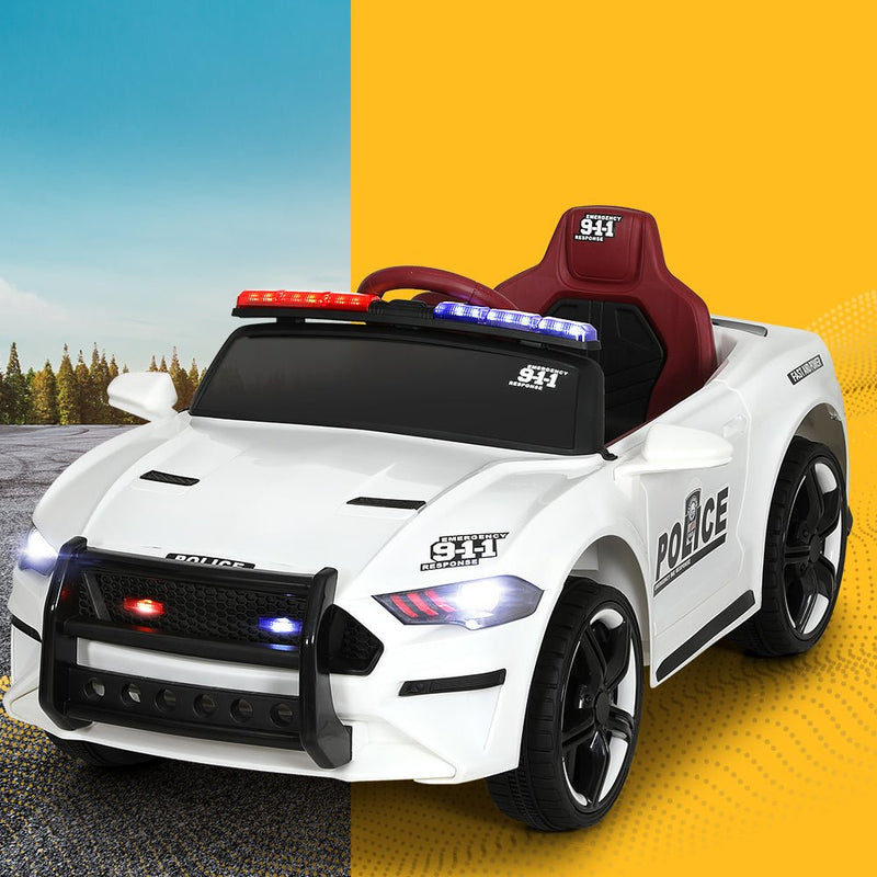 Rigo Kids Ride On Car Electric Patrol Police Cars Battery Powered Toys 12V White - Baby & Kids > Ride On Cars, Go - karts & Bikes > Ride On Cars - Rivercity House & Home Co. (ABN 18 642 972 209) - Affordable Modern Furniture Australia