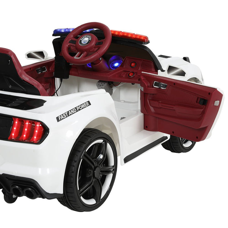 Rigo Kids Ride On Car Electric Patrol Police Cars Battery Powered Toys 12V White - Baby & Kids > Ride On Cars, Go - karts & Bikes > Ride On Cars - Rivercity House & Home Co. (ABN 18 642 972 209) - Affordable Modern Furniture Australia