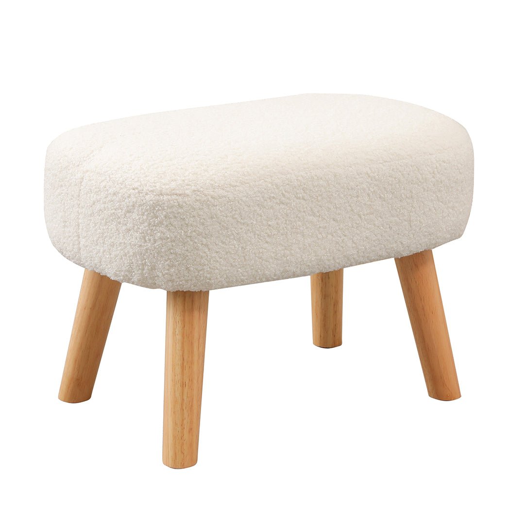 Rocking Chair and Ottoman Footrest with Side Pocket - Beige - Rivercity House & Home Co. (ABN 18 642 972 209) - Affordable Modern Furniture Australia