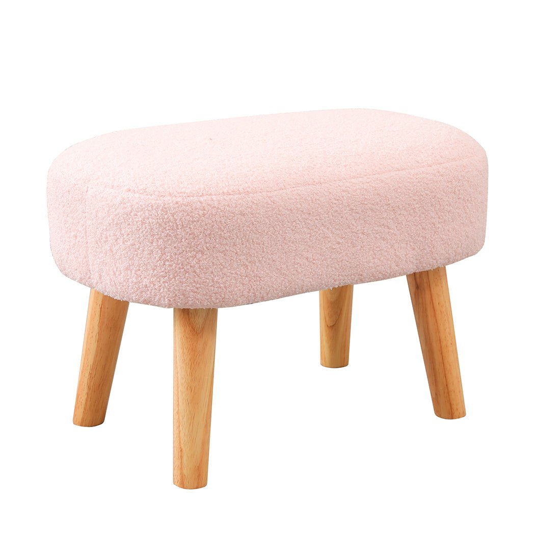 Rocking Chair and Ottoman Footrest with Side Pocket - Pink - Rivercity House & Home Co. (ABN 18 642 972 209) - Affordable Modern Furniture Australia