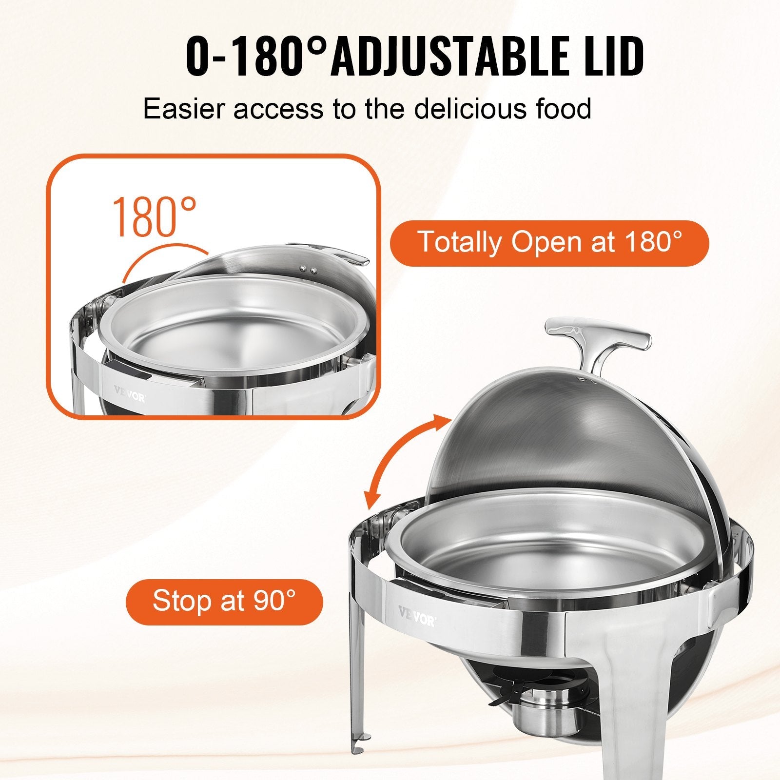 Roll Top Chafing Dish Buffet Set, 5.5L 2 Pack, Stainless Steel Chafer with 2 Full Size Pans, Round Catering Warmer Server with Lid Water Pan Stand Fuel Holder, for at Least 5 People Each - Home & Garden > Kitchenware > Food Storage - Rivercity House & Home Co. (ABN 18 642 972 209) - Affordable Modern Furniture Australia