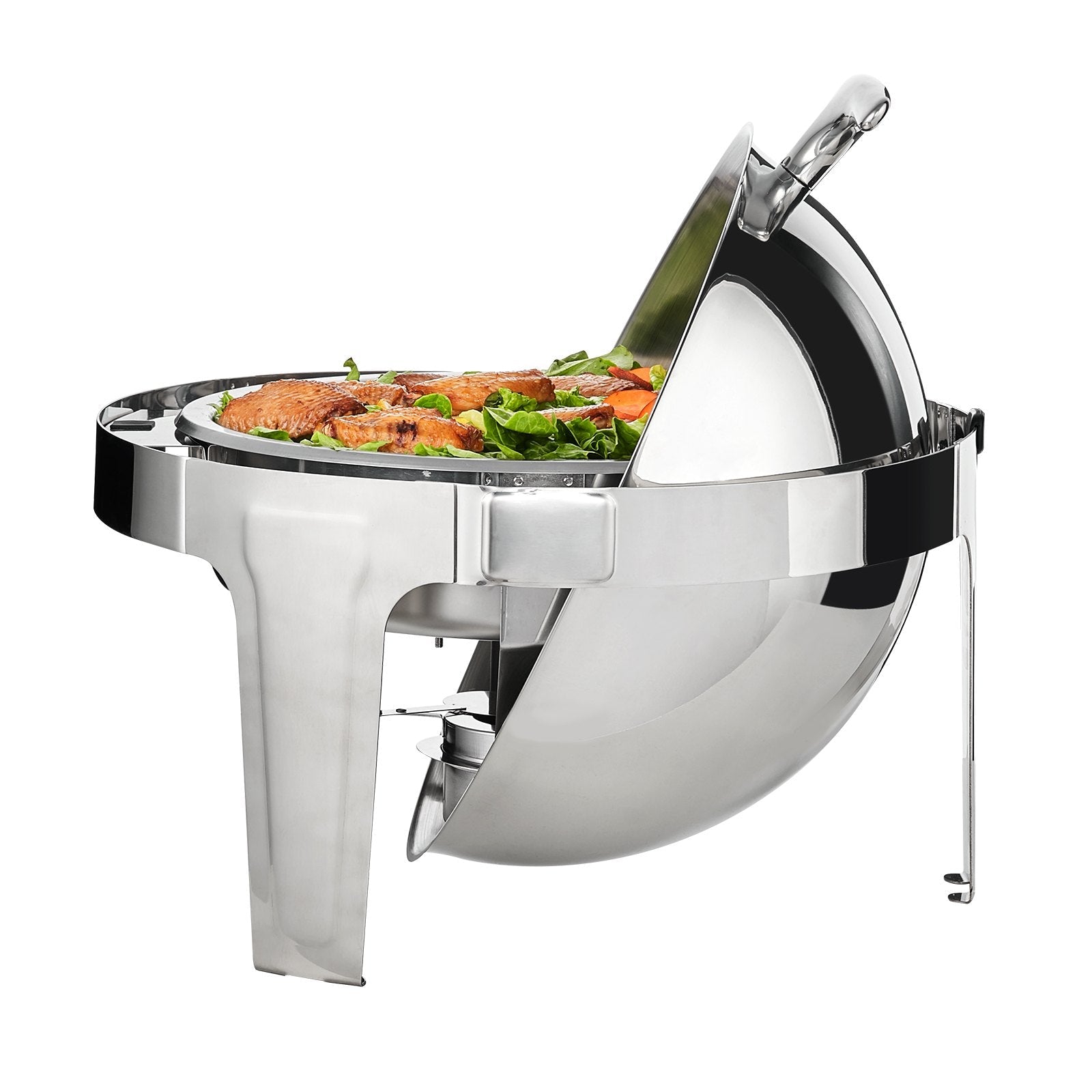 Roll Top Chafing Dish Buffet Set, 5.5L 2 Pack, Stainless Steel Chafer with 2 Full Size Pans, Round Catering Warmer Server with Lid Water Pan Stand Fuel Holder, for at Least 5 People Each - Home & Garden > Kitchenware > Food Storage - Rivercity House & Home Co. (ABN 18 642 972 209) - Affordable Modern Furniture Australia