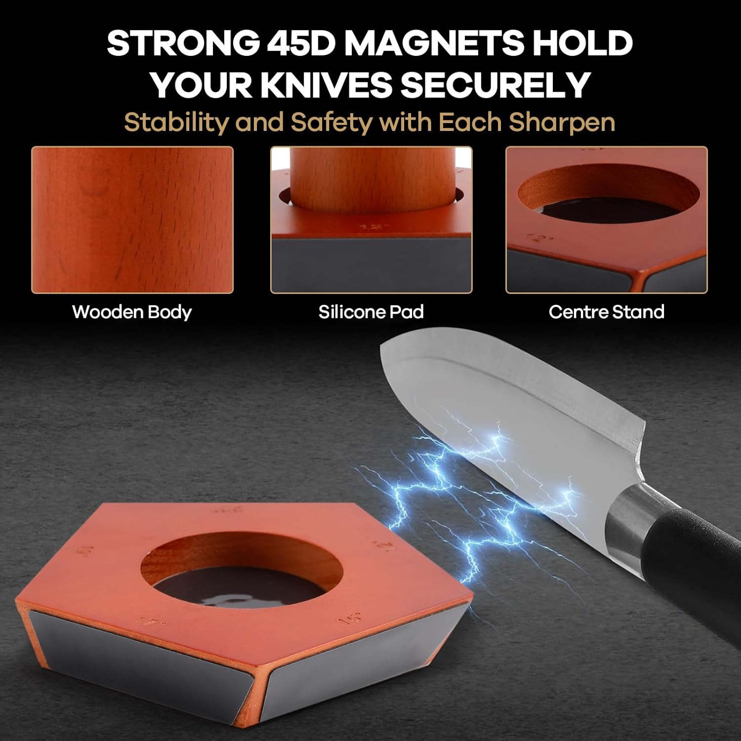 Rolling Knife Sharpener Kit with 5 Magnetic Angles 12° - 22° for Chef & Home Kitchen - Black Silver - Home & Garden > Kitchenware > Kitchen Knives - Rivercity House & Home Co. (ABN 18 642 972 209) - Affordable Modern Furniture Australia