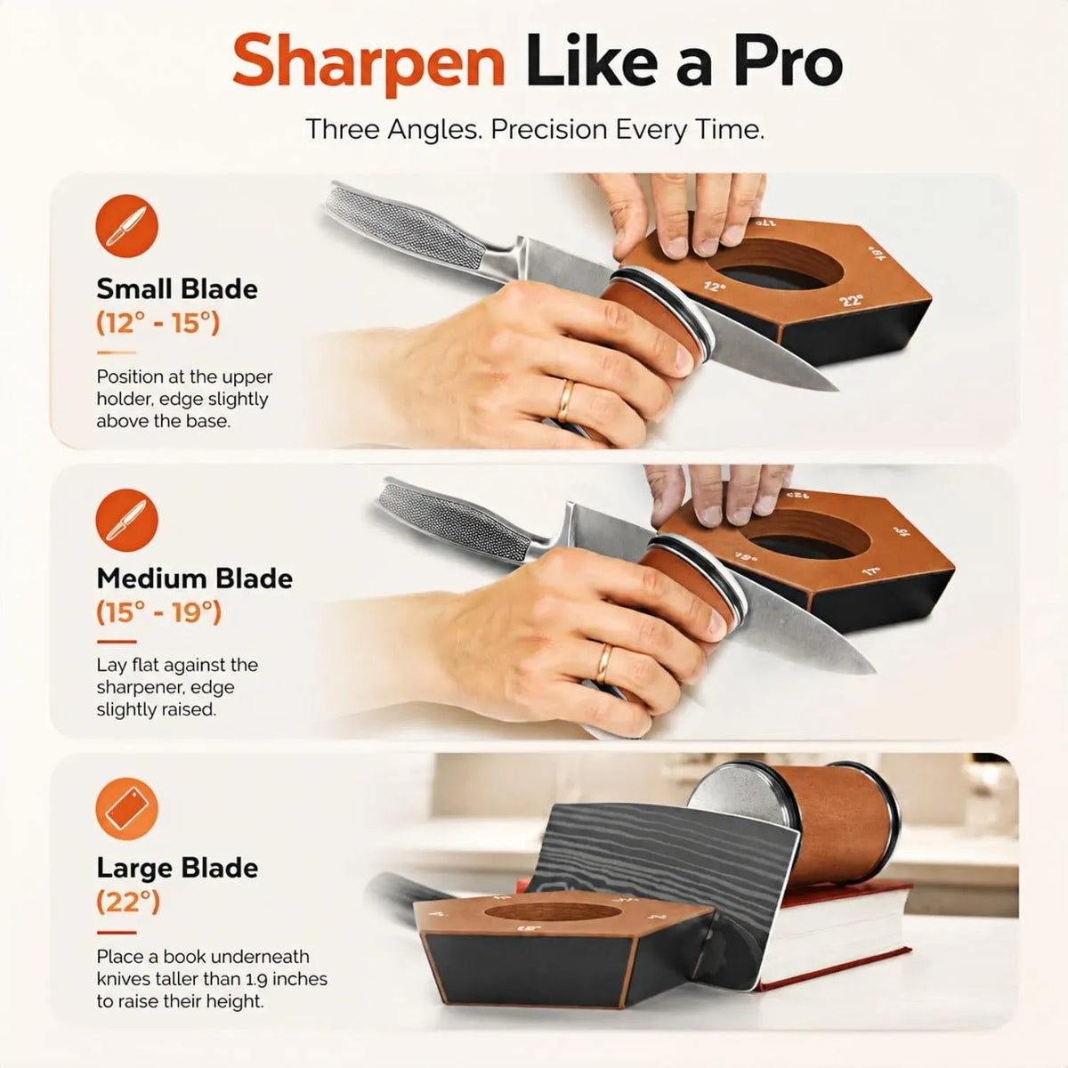 Rolling Knife Sharpener with 5 Angle Magnetic Holder and 3-Stage Disc Kit - Brown - Home & Garden > Kitchenware > Kitchen Utensils - Rivercity House & Home Co. (ABN 18 642 972 209) - Affordable Modern Furniture Australia