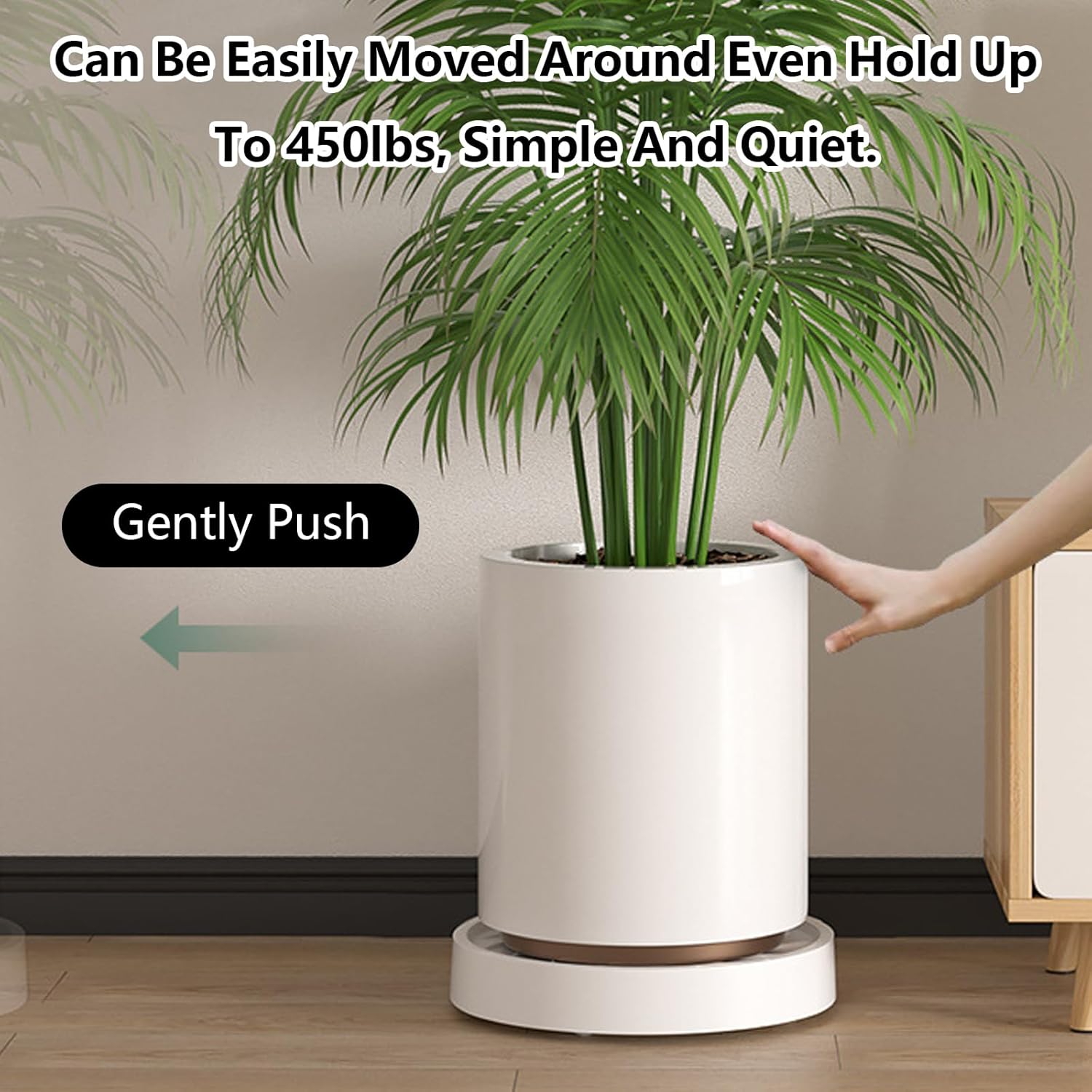 Rolling Plant Stand with 360° Wheels for Indoor Pots up to 26 cm - Black - Home & Garden > Artificial Plants > Pots, Planters & Accessories - Rivercity House & Home Co. (ABN 18 642 972 209) - Affordable Modern Furniture Australia