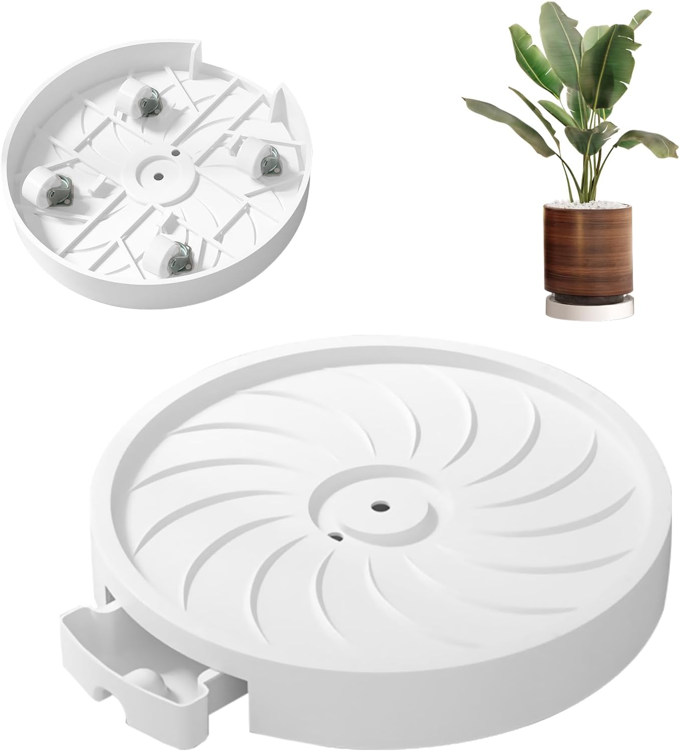 Rolling Plant Stand with 360° Wheels for Indoor Pots up to 26 cm - Black - Home & Garden > Artificial Plants > Pots, Planters & Accessories - Rivercity House & Home Co. (ABN 18 642 972 209) - Affordable Modern Furniture Australia