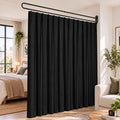 Room Divider Wall Mounted Hanging Curtain Partition Screen 200x220cm - Black