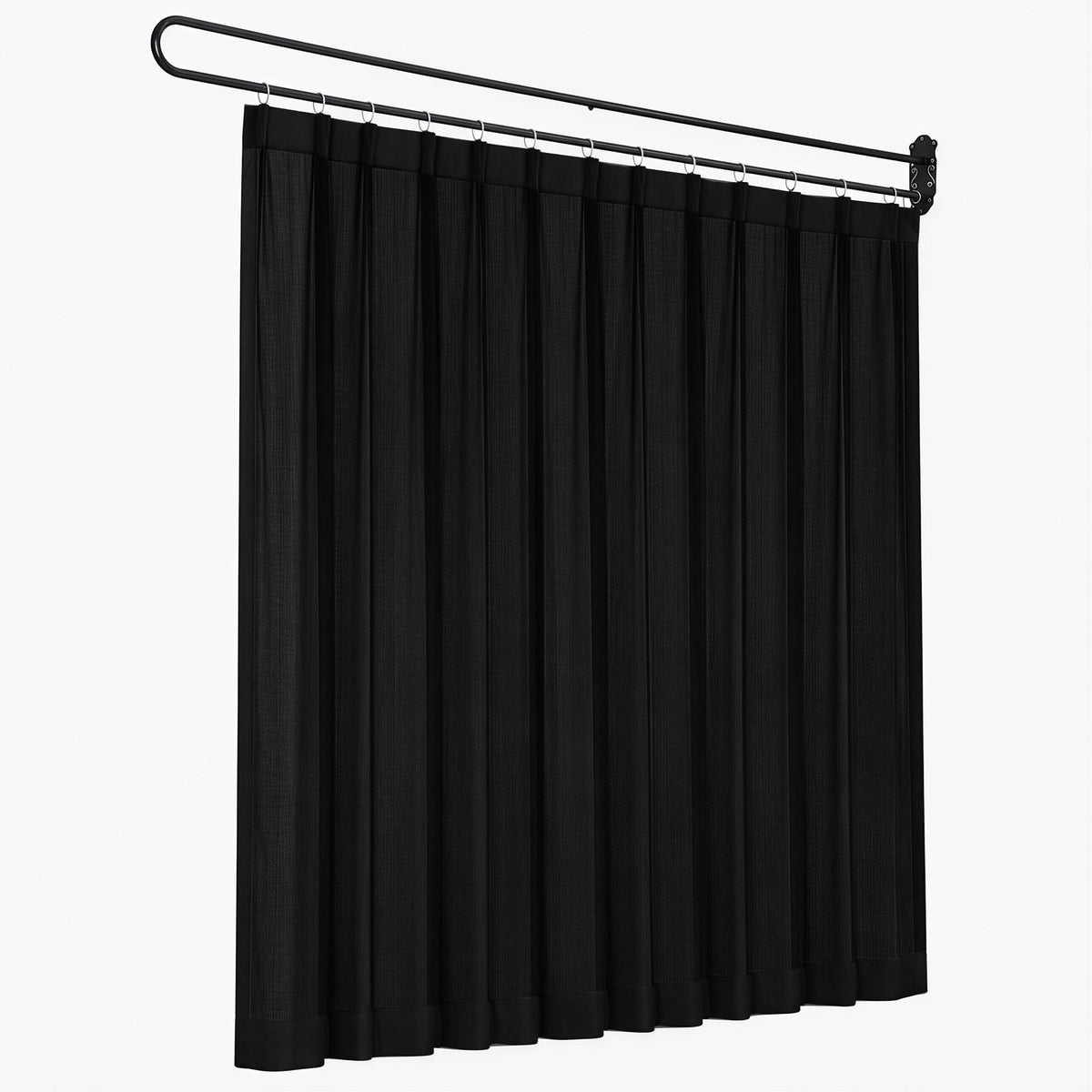 Room Divider Wall Mounted Hanging Curtain Partition Screen 200x220cm - Black - Furniture > Bedroom > Room Dividers - Rivercity House & Home Co. (ABN 18 642 972 209) - Affordable Modern Furniture Australia
