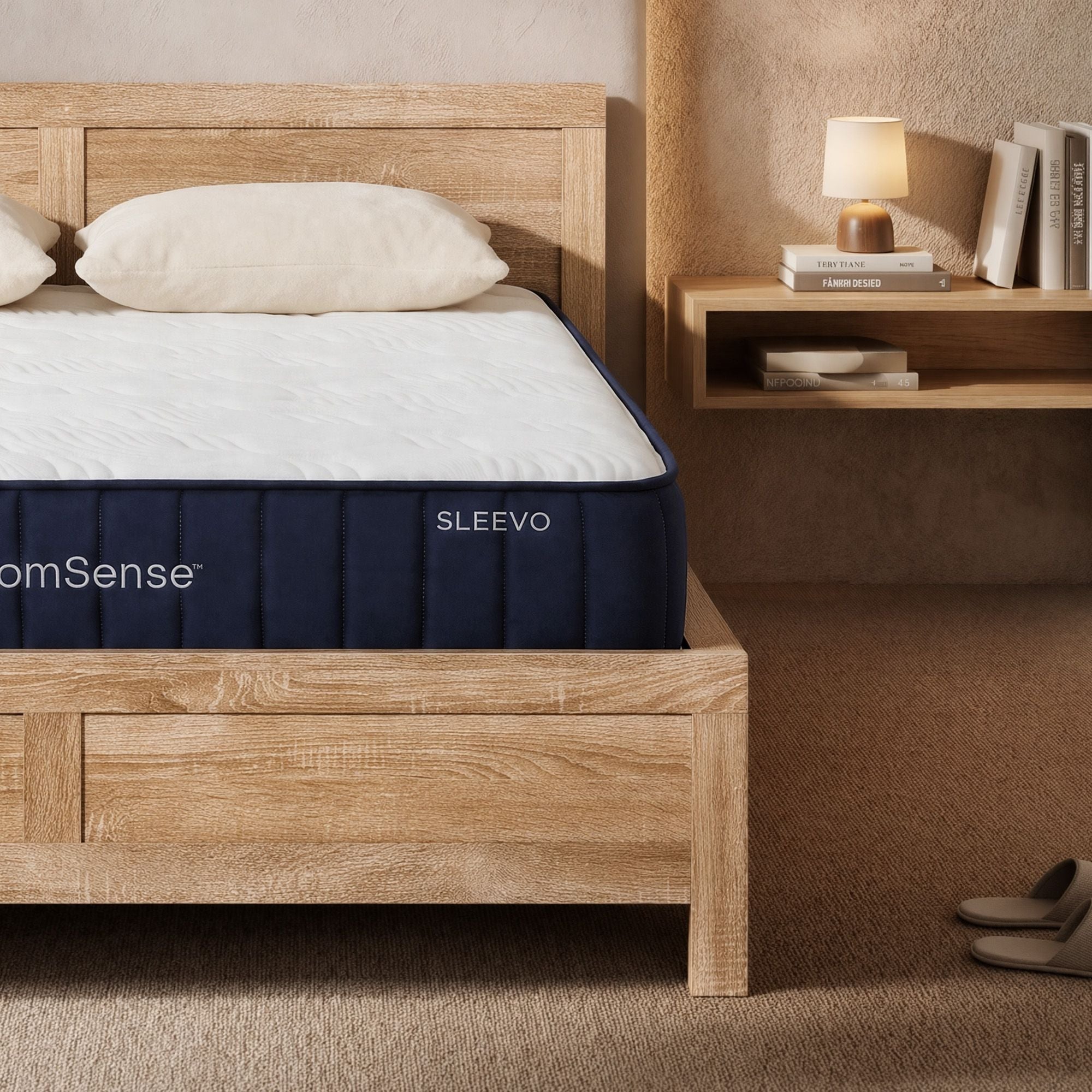 RoomSense Double 26cm Firm Orthopedic Mattress and Wooden Bed Frame Bundle - Oatmeal - Furniture > Bedroom > Beds & Bed Frames - Rivercity House & Home Co. (ABN 18 642 972 209) - Affordable Modern Furniture Australia