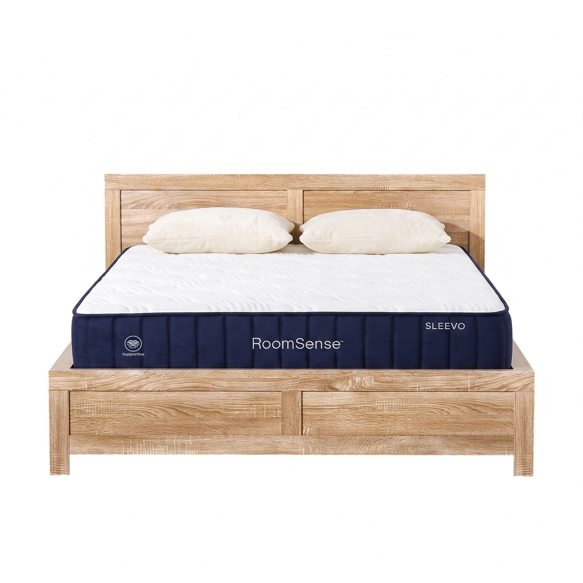 RoomSense Double 26cm Firm Orthopedic Mattress and Wooden Bed Frame Bundle - Oatmeal - Furniture > Bedroom > Beds & Bed Frames - Rivercity House & Home Co. (ABN 18 642 972 209) - Affordable Modern Furniture Australia