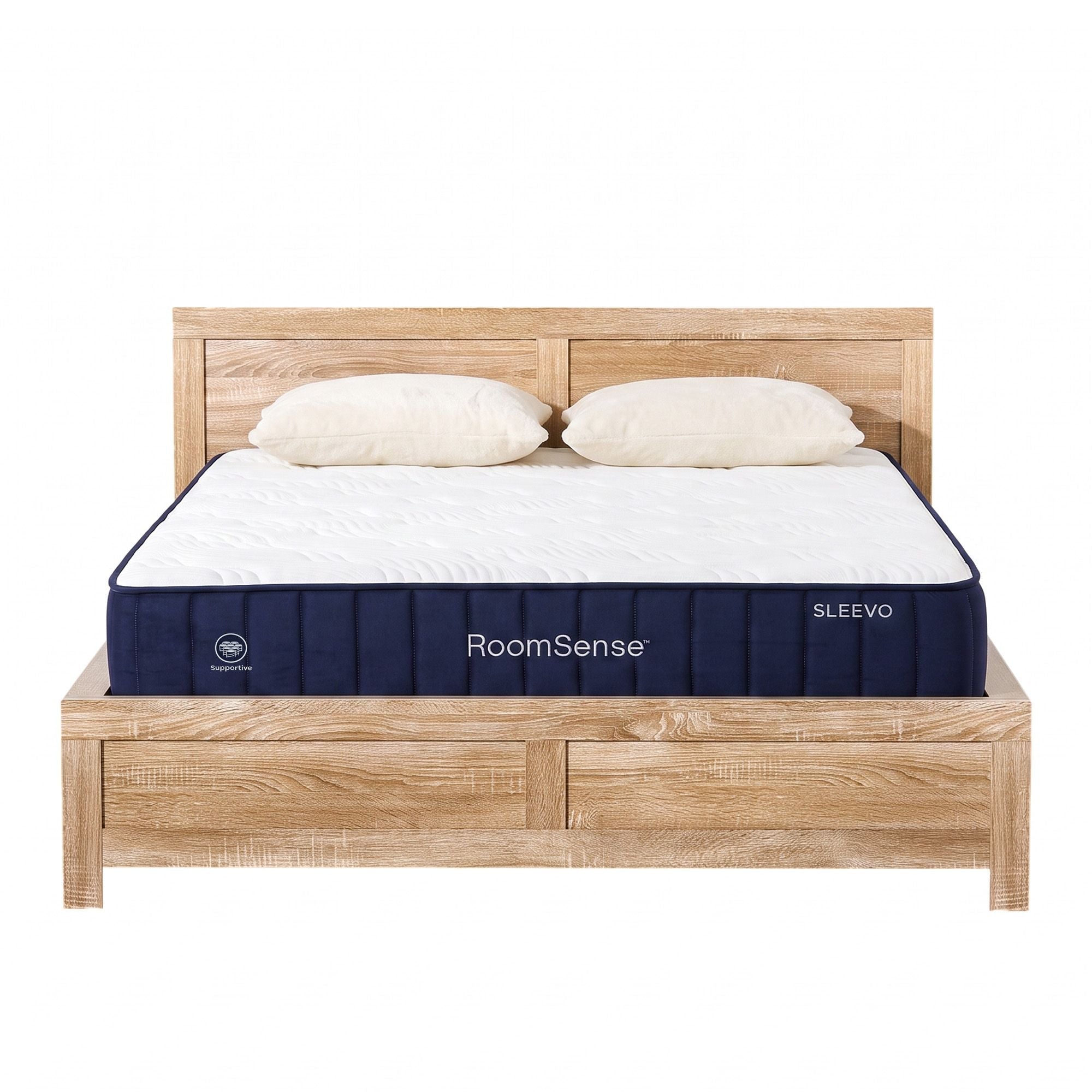RoomSense Queen 26cm Orthopedic Firm Mattress and Oatmeal Wooden Bed Frame Bundle - Furniture > Bedroom > Beds & Bed Frames - Rivercity House & Home Co. (ABN 18 642 972 209) - Affordable Modern Furniture Australia