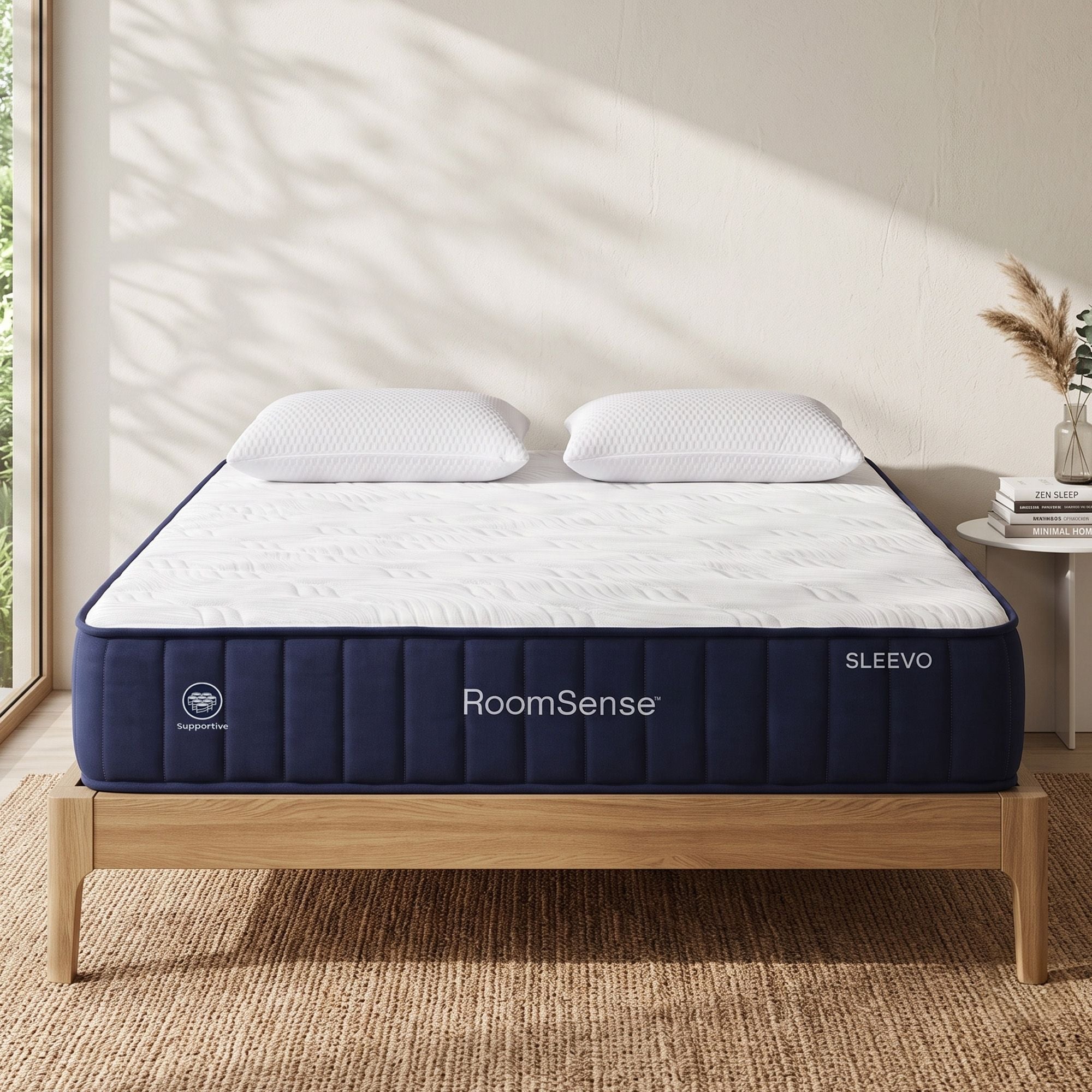 RoomSense Queen 30cm Medium Firm Latex Mattress Bundle with 2 Cooling Pillows - Furniture > Mattresses > Queen Mattress - Rivercity House & Home Co. (ABN 18 642 972 209) - Affordable Modern Furniture Australia