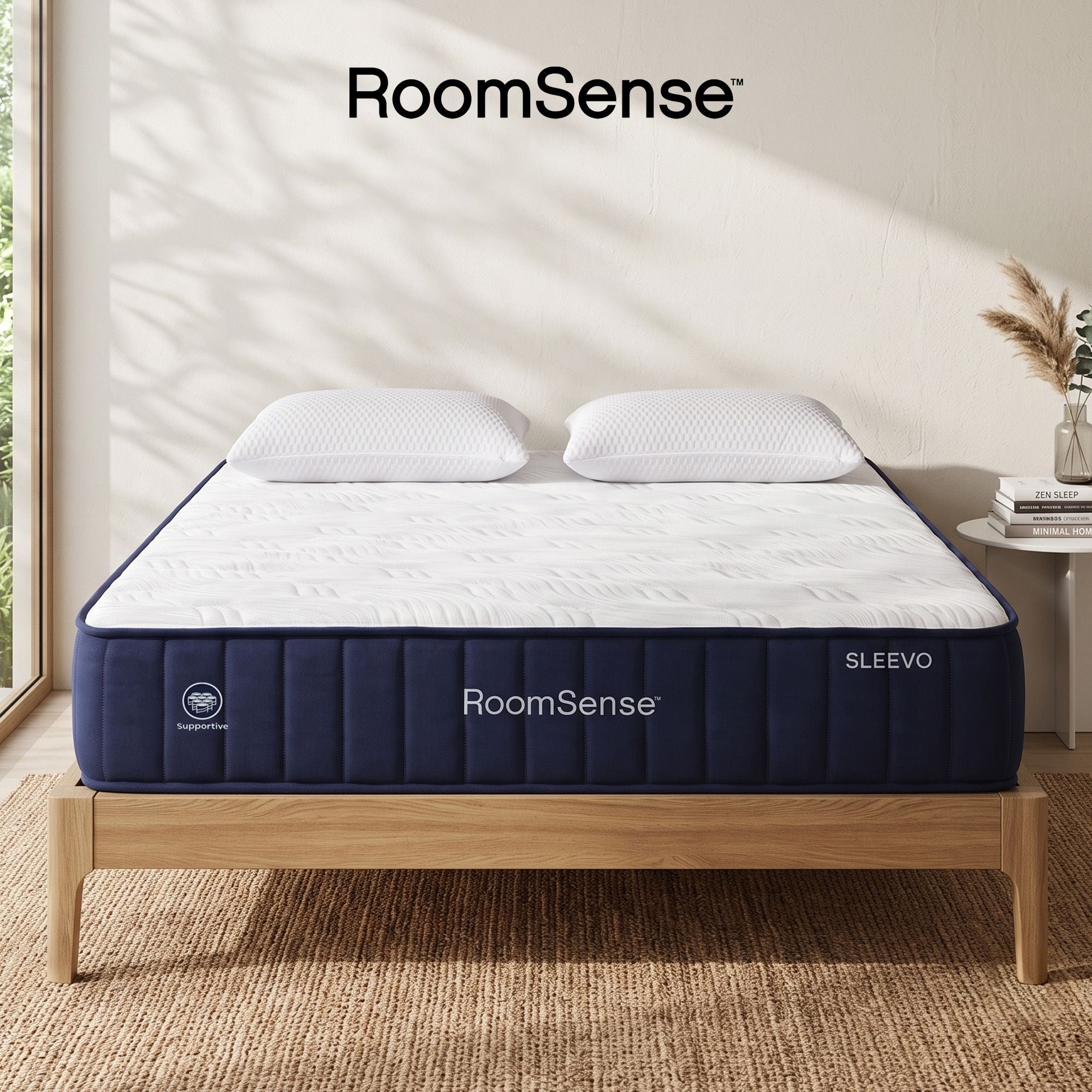 RoomSense Queen 30cm Medium Firm Latex Mattress Bundle with 2 Cooling Pillows - Furniture > Mattresses > Queen Mattress - Rivercity House & Home Co. (ABN 18 642 972 209) - Affordable Modern Furniture Australia