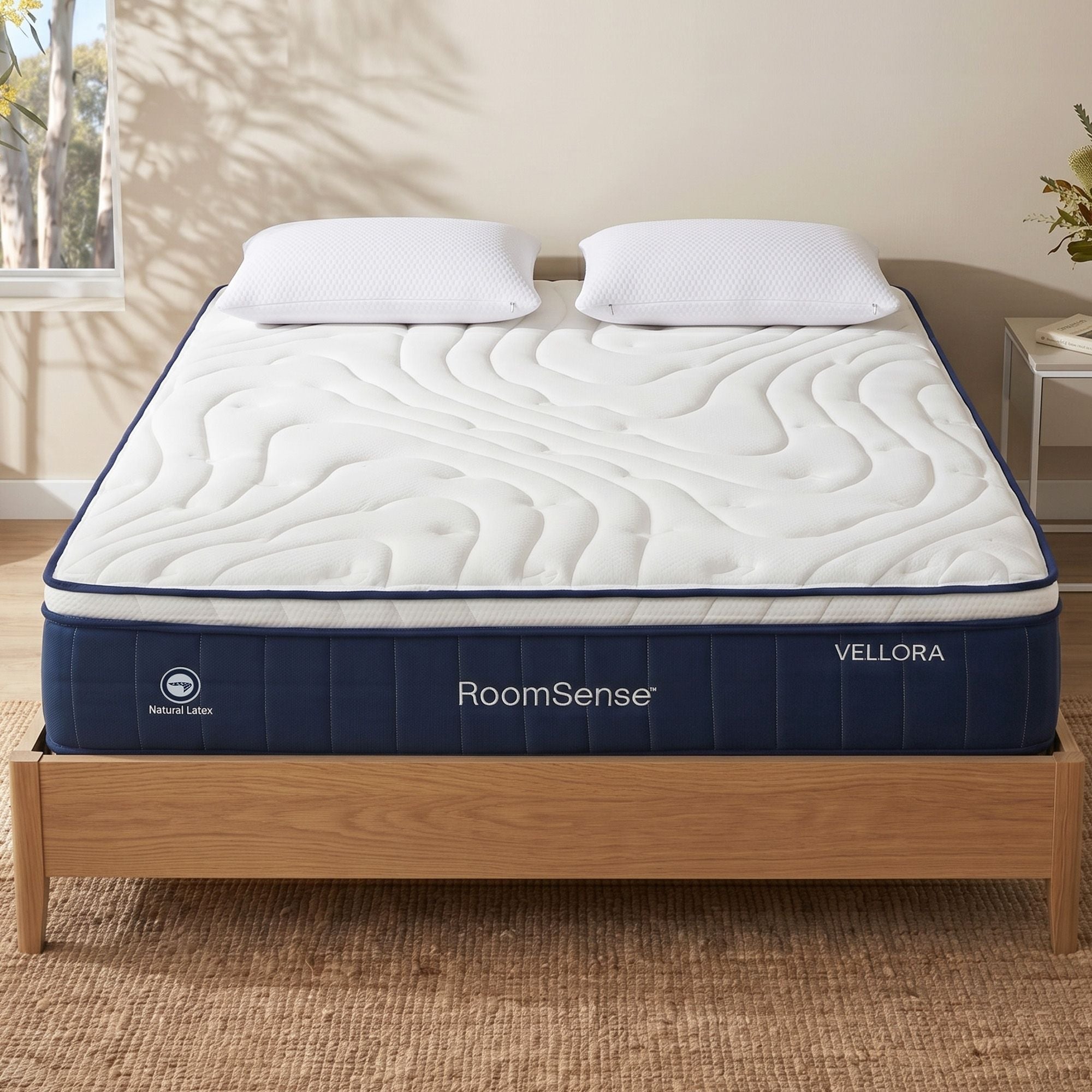 RoomSense Queen 30cm Medium Firm Latex Mattress with 2 Gel Cooling Pillows - Furniture > Mattresses > Queen Mattress - Rivercity House & Home Co. (ABN 18 642 972 209) - Affordable Modern Furniture Australia