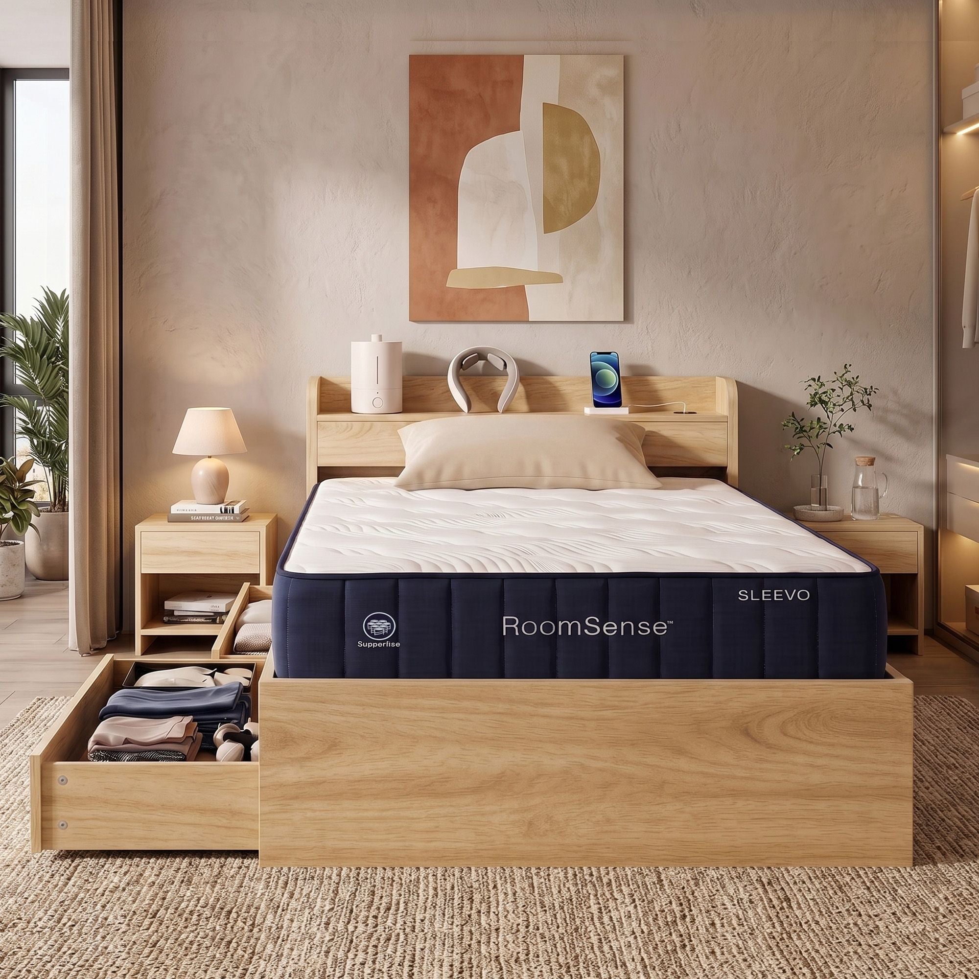 RoomSense Single 26cm Firm Hybrid Mattress and Storage Bed Frame Bundle - Furniture > Bedroom > Beds & Bed Frames - Rivercity House & Home Co. (ABN 18 642 972 209) - Affordable Modern Furniture Australia