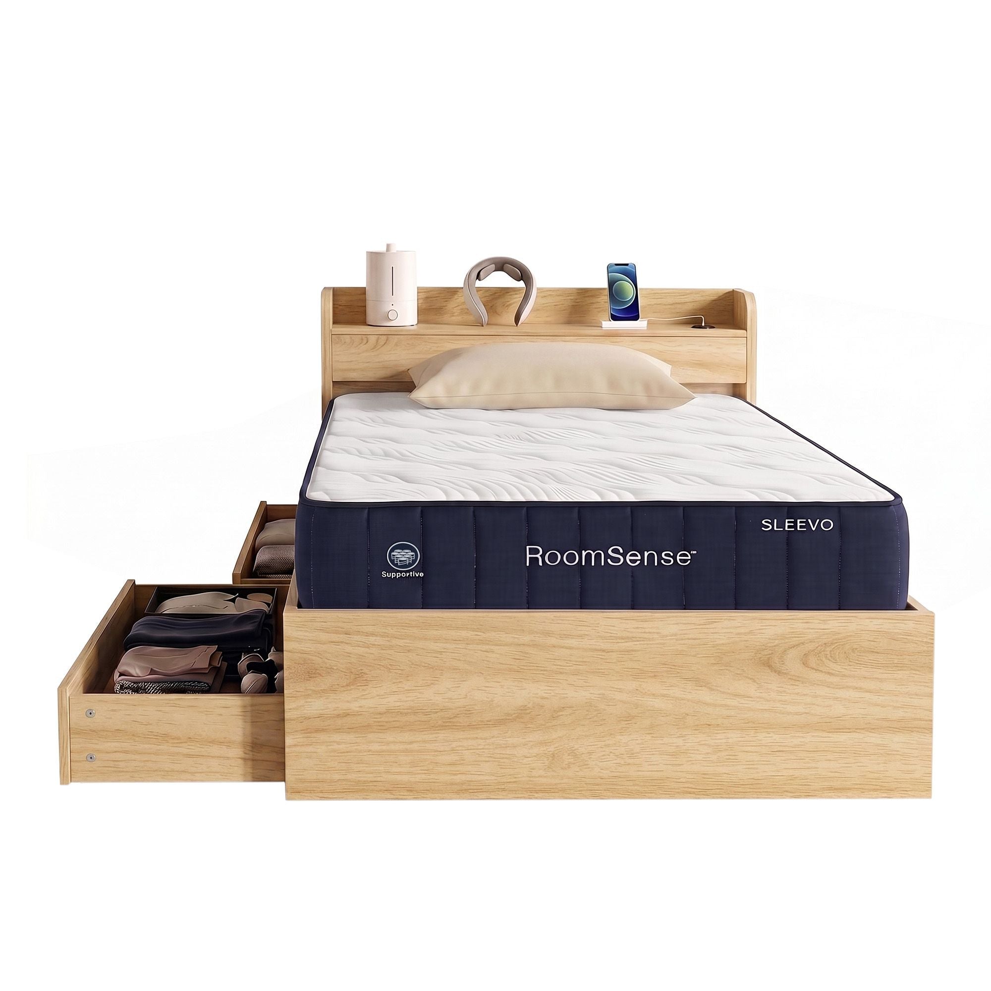 RoomSense Single 26cm Firm Hybrid Mattress and Storage Bed Frame Bundle - Furniture > Bedroom > Beds & Bed Frames - Rivercity House & Home Co. (ABN 18 642 972 209) - Affordable Modern Furniture Australia