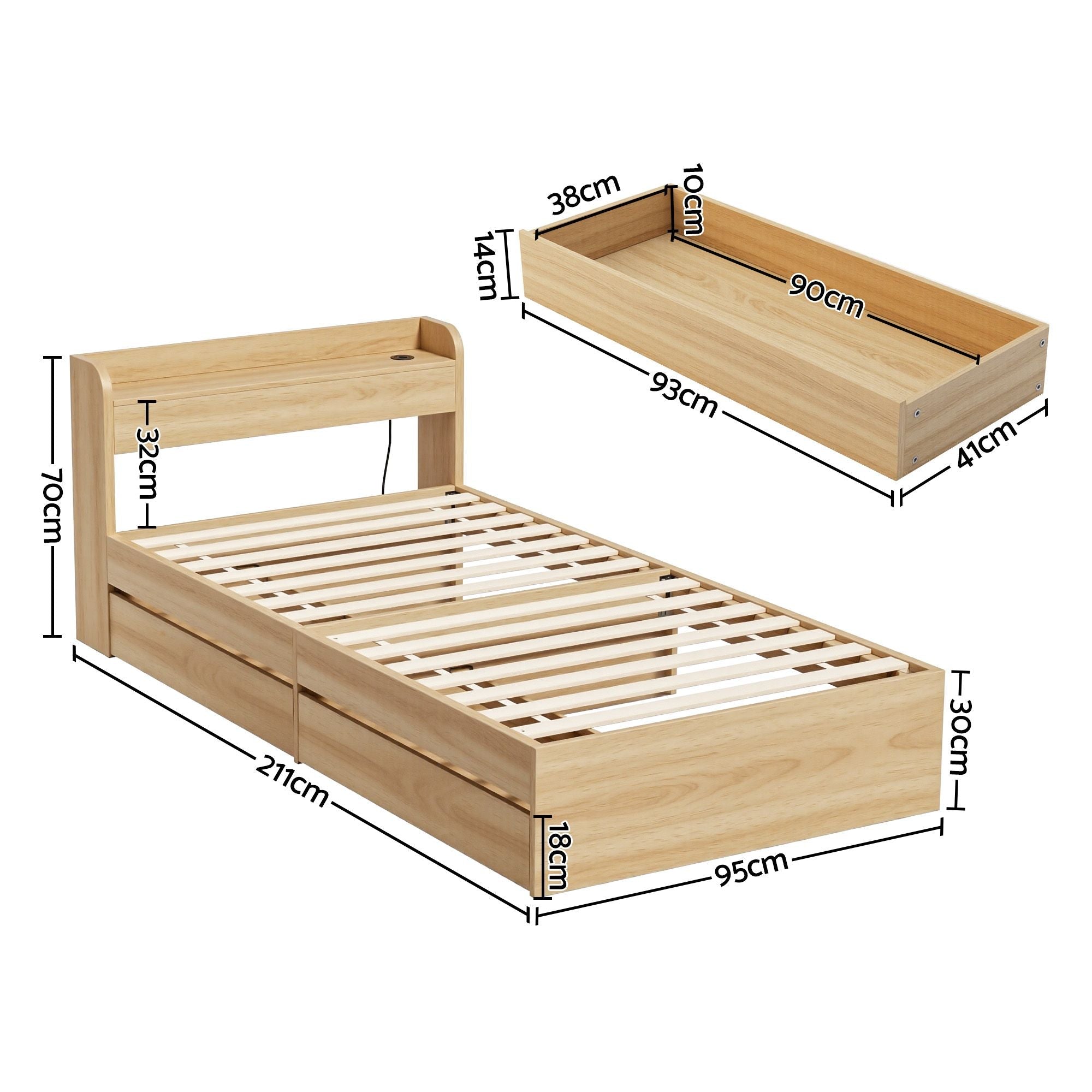 RoomSense Single 26cm Firm Hybrid Mattress and Storage Bed Frame Bundle - Furniture > Bedroom > Beds & Bed Frames - Rivercity House & Home Co. (ABN 18 642 972 209) - Affordable Modern Furniture Australia