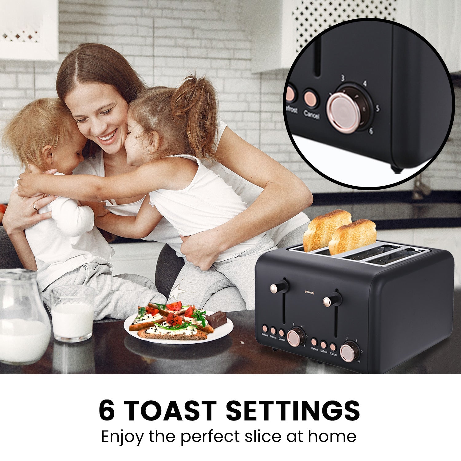 Rose Trim Collection Toaster & Kettle Bundle - Black - Occasions > Party & Birthday Novelties > Party Supplies - Rivercity House & Home Co. (ABN 18 642 972 209) - Affordable Modern Furniture Australia