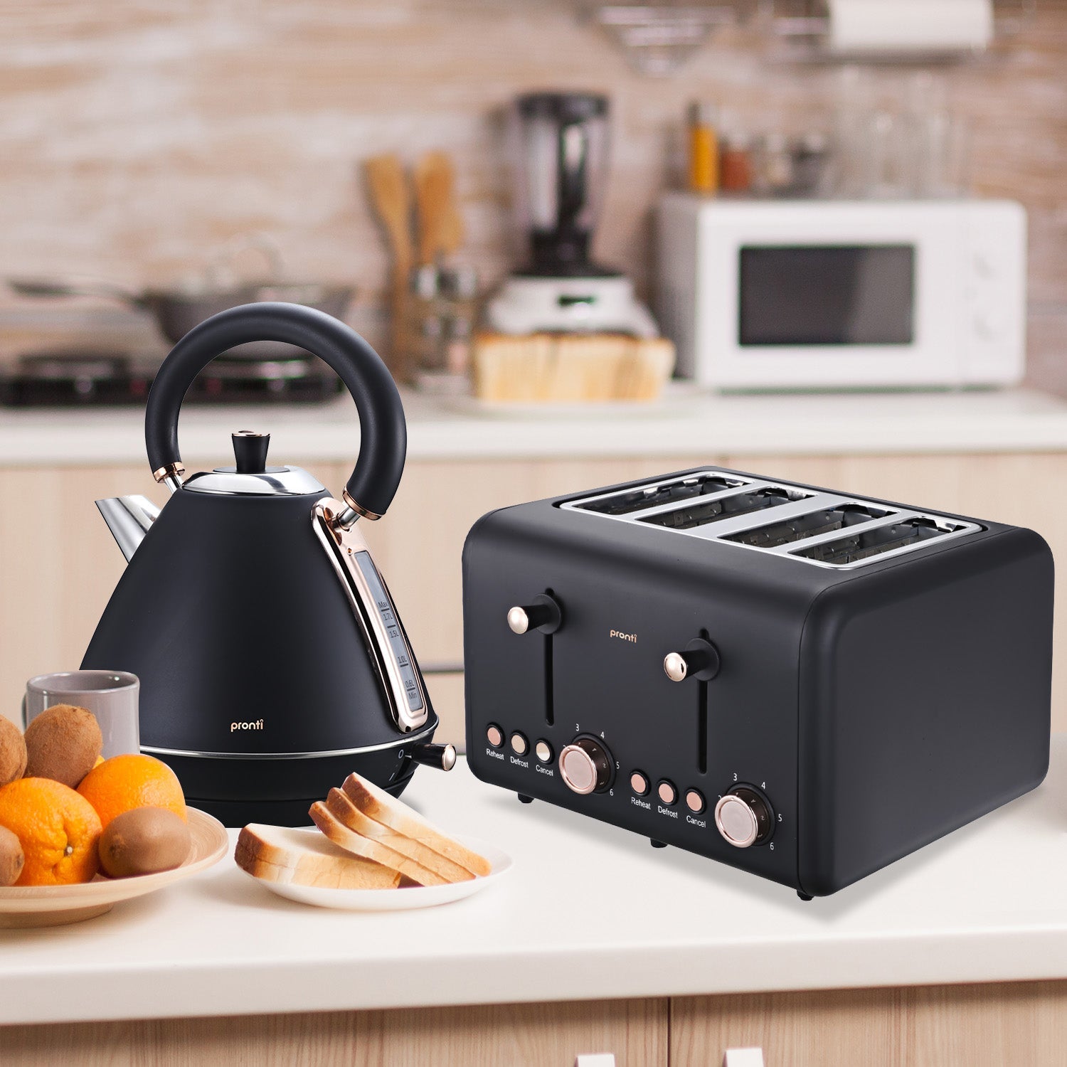 Rose Trim Collection Toaster & Kettle Bundle - Black - Occasions > Party & Birthday Novelties > Party Supplies - Rivercity House & Home Co. (ABN 18 642 972 209) - Affordable Modern Furniture Australia