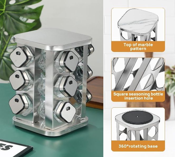 Rotating Spice Rack Organizer with 20 Glass Jars for Kitchen Countertop - Home & Garden > DIY > Kitchen & Bathroom DIY - Rivercity House & Home Co. (ABN 18 642 972 209) - Affordable Modern Furniture Australia