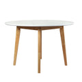 Round 120cm Dining Table with Rubberwood Base - White