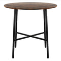 Round 80cm Dining Table for 4 with Coffee Table Use - Rustic Brown