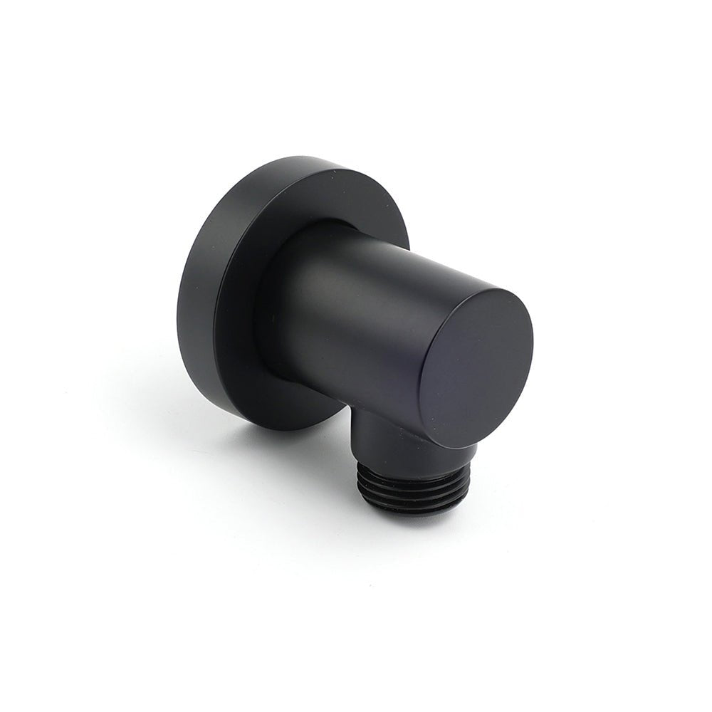 Round Brass Black Standard G1/2" Inch End Flexible Shower Elbow Connector Water Inlet - Furniture > Bathroom > Shower Heads & Screens - Rivercity House & Home Co. (ABN 18 642 972 209) - Affordable Modern Furniture Australia