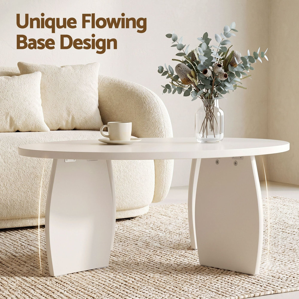 Round Coffee Table High-Gloss Center Table Minimalist Living Room Furniture 78x35cm Cream White - Furniture > Living Room > Coffee Tables - Rivercity House & Home Co. (ABN 18 642 972 209) - Affordable Modern Furniture Australia