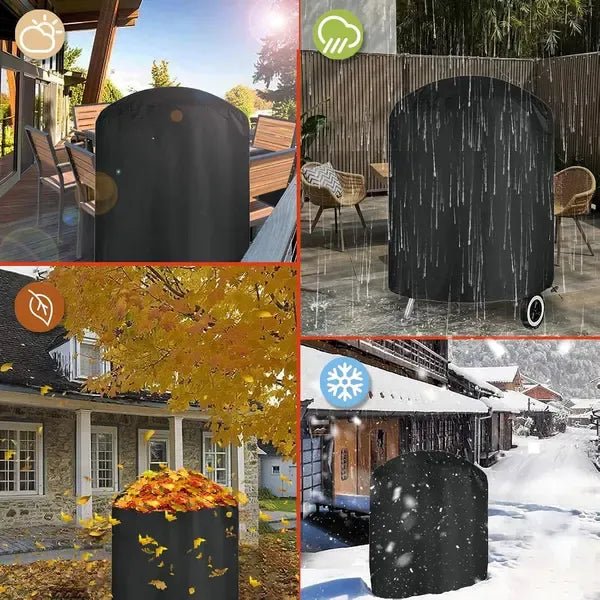 Round Grill Cover 62 x 105 cm Waterproof Tear Resistant UV Resistant 210D Oxford Fabric - Black - Home & Garden > BBQ > BBQs & Accessories - Rivercity House & Home Co. (ABN 18 642 972 209) - Affordable Modern Furniture Australia