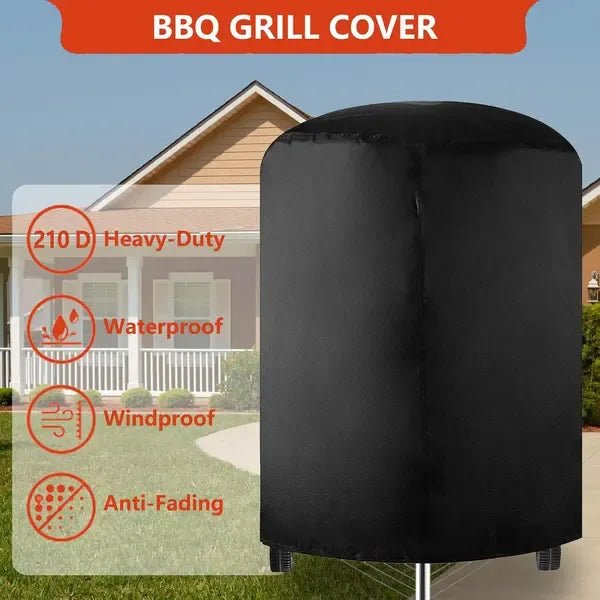 Round Grill Cover 62 x 105 cm Waterproof Tear Resistant UV Resistant 210D Oxford Fabric - Black - Home & Garden > BBQ > BBQs & Accessories - Rivercity House & Home Co. (ABN 18 642 972 209) - Affordable Modern Furniture Australia