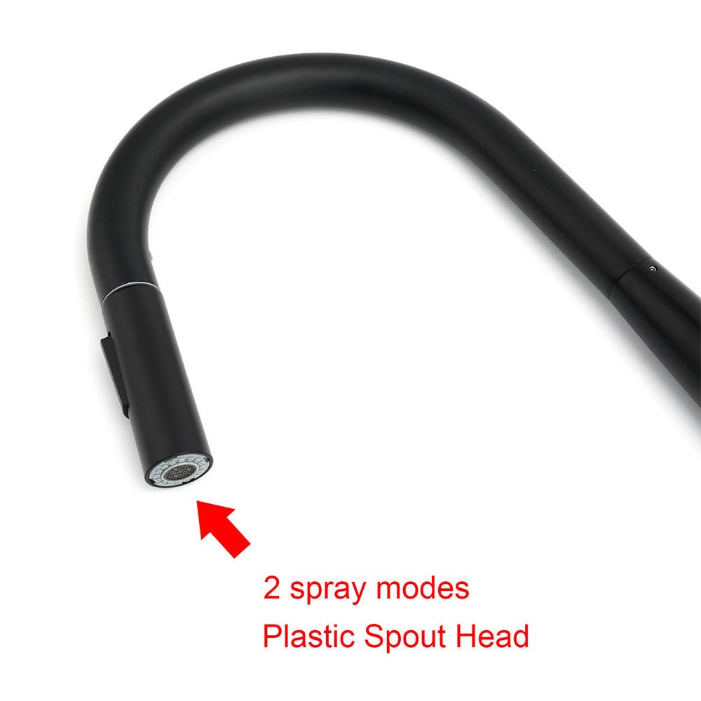 Round Matt Black Pull Out Kitchen Sink Tap Laundry Basin Mixer 2 Way Spout Set - Furniture > Bathroom > Shower Heads & Screens - Rivercity House & Home Co. (ABN 18 642 972 209) - Affordable Modern Furniture Australia