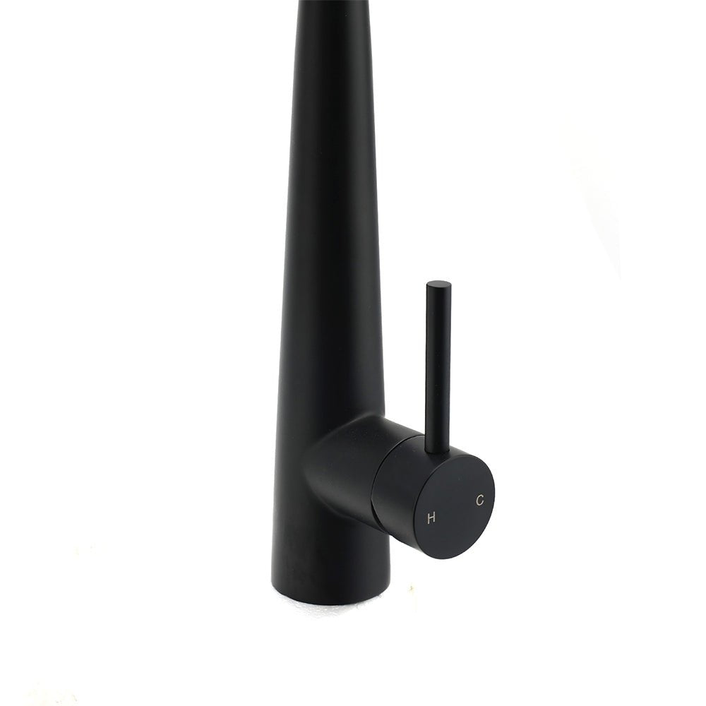 Round Matt Black Pull Out Kitchen Sink Tap Laundry Basin Mixer 2 Way Spout Set - Furniture > Bathroom > Shower Heads & Screens - Rivercity House & Home Co. (ABN 18 642 972 209) - Affordable Modern Furniture Australia