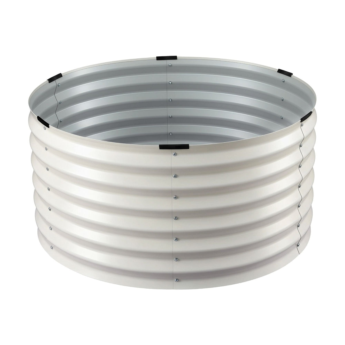 Round Metal Raised Garden Bed 90x45cm Planter Box - White - Home & Garden > Garden Beds > Garden Beds & Planters - Rivercity House & Home Co. (ABN 18 642 972 209) - Affordable Modern Furniture Australia
