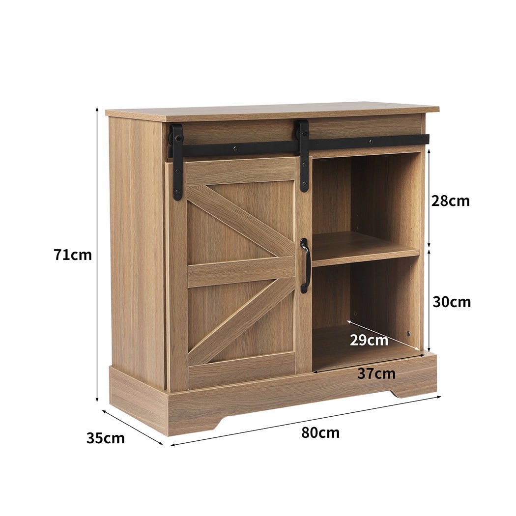 Rustic Buffet Sideboard Storage Cabinet with Sliding Door - Natural - Rivercity House & Home Co. (ABN 18 642 972 209) - Affordable Modern Furniture Australia
