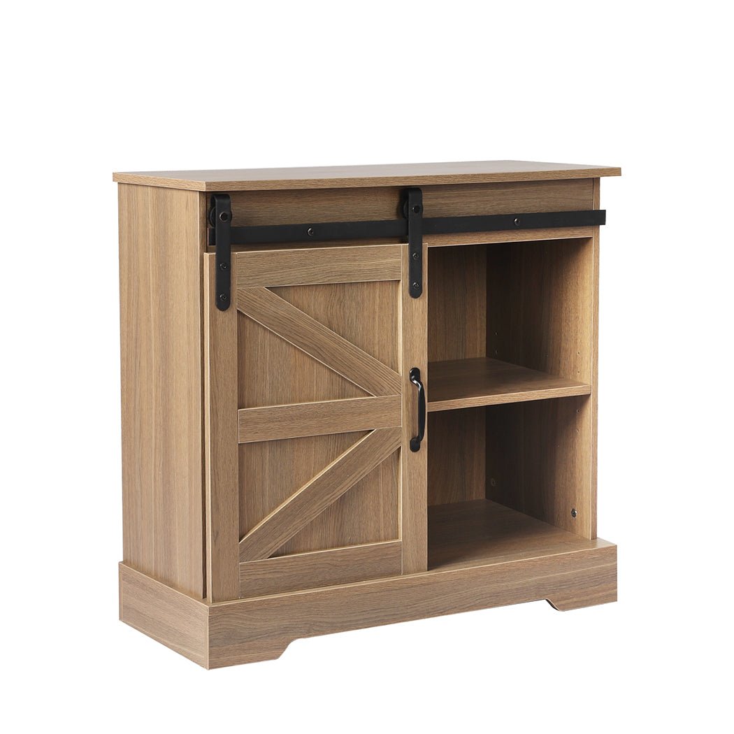 Rustic Buffet Sideboard Storage Cabinet with Sliding Door - Natural - Rivercity House & Home Co. (ABN 18 642 972 209) - Affordable Modern Furniture Australia
