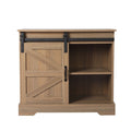Rustic Buffet Sideboard Storage Cabinet with Sliding Door - Natural