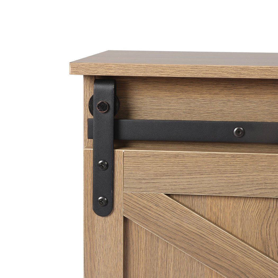 Rustic Buffet Sideboard Storage Cabinet with Sliding Door - Natural - Rivercity House & Home Co. (ABN 18 642 972 209) - Affordable Modern Furniture Australia