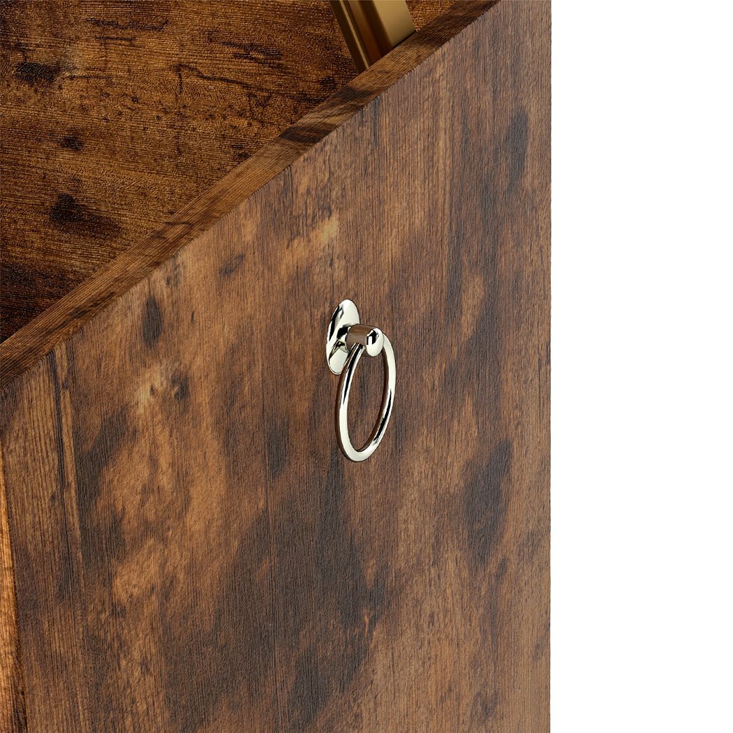 Rustic Wooden Storage Bench Cabinet 100cm x 40cm x 41cm - Rustic Brown - Rivercity House & Home Co. (ABN 18 642 972 209) - Affordable Modern Furniture Australia