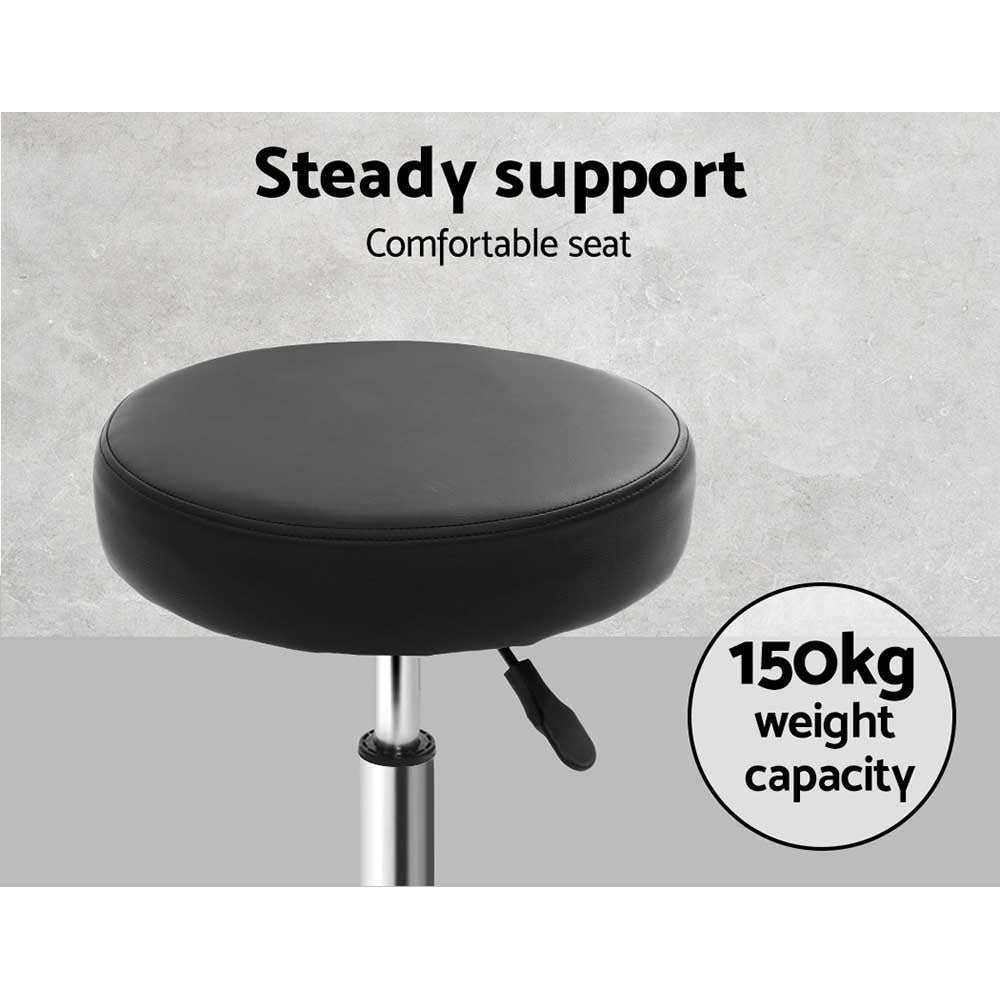 Salon Stool Round Swivel Chair Black - Furniture > Living Room > Ottomans & Footstools - Rivercity House & Home Co. (ABN 18 642 972 209) - Affordable Modern Furniture Australia